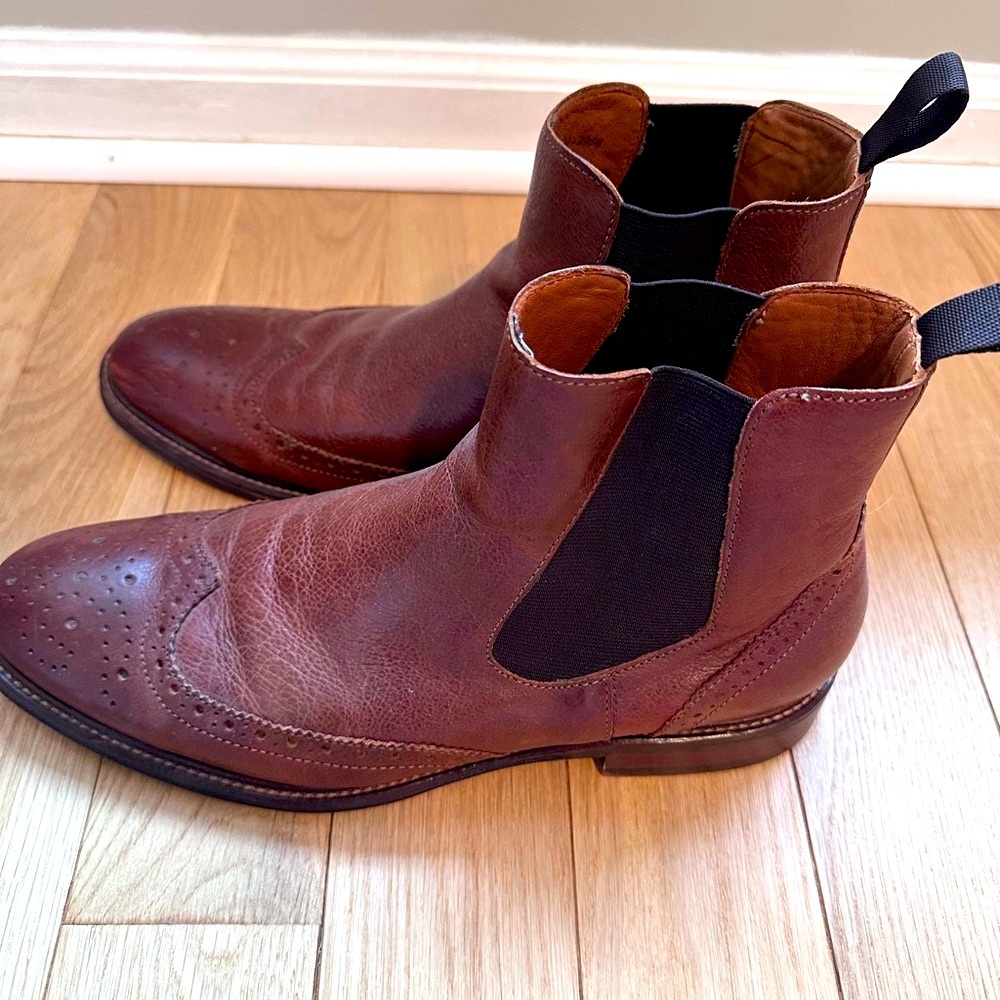 Johnston and Murphy Brown Leather Chelsea Boots Size 10 - Picture 5 of 5